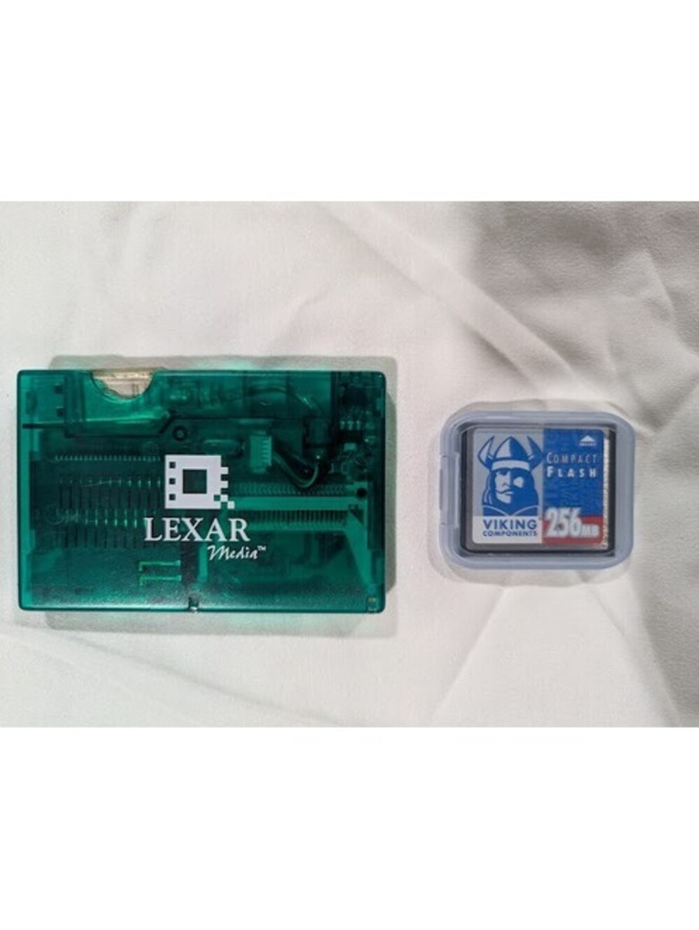 Lexar Media USB Multi Card Reader Green Transparent- Viking 256MB CF Card TESTED